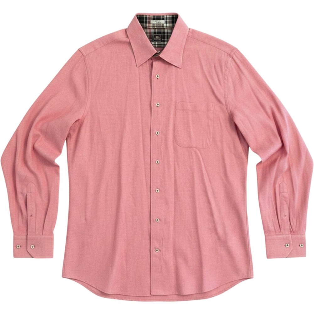Peter Millar Men's Large 100% Brushed Cotton Heather Pink Button Down Shirt EUC